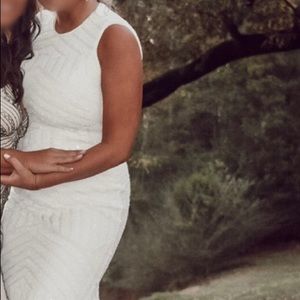 White sequin formal dress